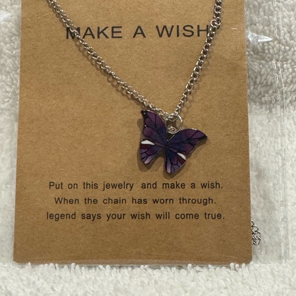 Whimsical, Cute Make A Wish Butterfly Necklace - Picture 3 of 5